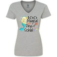 thumbnail image 3 of Inktastic 100 Magical Days of School with Blue Mermaid and Fish Women's V-Neck T-Shirt, 3 of 5
