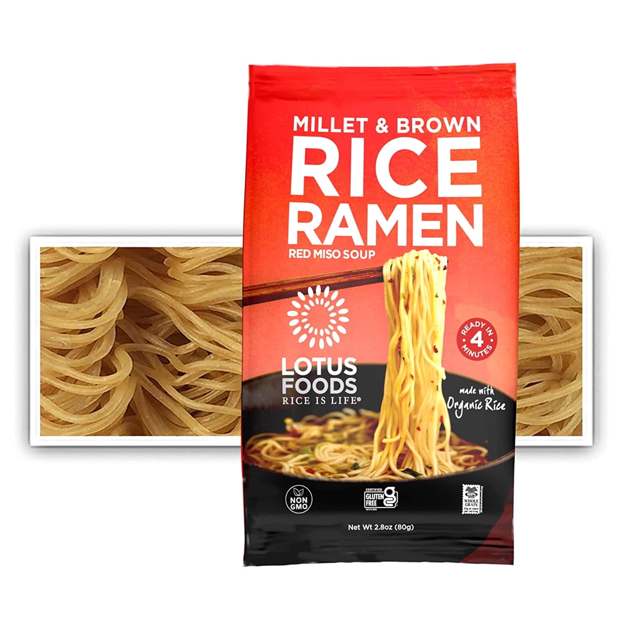 Lotus Foods Gluten-Free Millet & Brown Rice Ramen 2.8 Oz (Pack of 10)