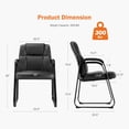 thumbnail image 4 of CONCETTA Office Guest Waiting Room Chair, PU Leather, Padded Arms for Conference, Black, 4 of 8