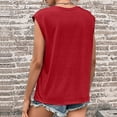 thumbnail image 4 of safuny Women's Trendy Loose Basic Vest Solid Tops Sleeveless Tees Crew Neck Shirts Leisure Comfy Vintage Clothing Fashion Summer Red L, 4 of 4