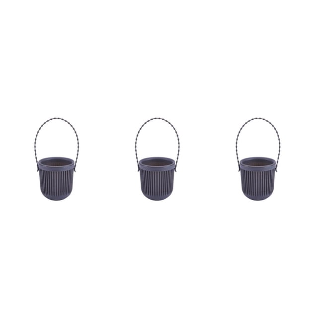 Transemion ABS Decorate With Lightweight Planter With Removable Strape And Wall-Mount Option Inner Layer Hollowed Out For Better Black 8.7*9.5*20.5cm 3Set