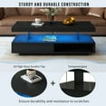 thumbnail image 6 of 51" LED Coffee Table, Modern High-Gloss Center Table with 2 Drawers, LED Lights and Display Shelves, Wooden Accent Furniture with Storage for Living Room, Home, Office, Black, 6 of 9