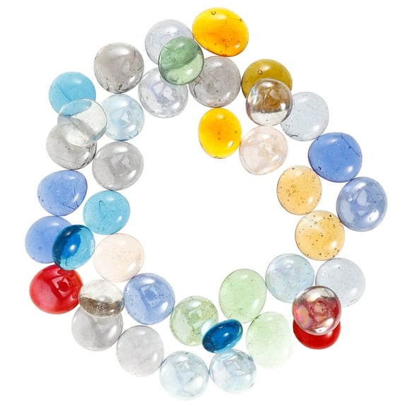 Decorative Glass Marbles for and Crafts, Flat Vase Filler Stones, Beads for Flower Arrangements, 2.00x2.00x0.50CM,