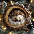 thumbnail image 5 of Clearance Under $2 Sleeping Hedgehog Christmas Ornament, 2D Acrylic Cute Animal Hanging Decor for Tree Wreath and Holiday Display, Style A, 5 of 5