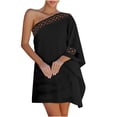 thumbnail image 2 of Fankiway Robe en Dentelle à Épaules Assorties pour Femmes Manches Courtes Robe Longueur Genou Grande Taille pour Femmes Rondes Robes de Printemps pour Femmes 10851, 2 of 5