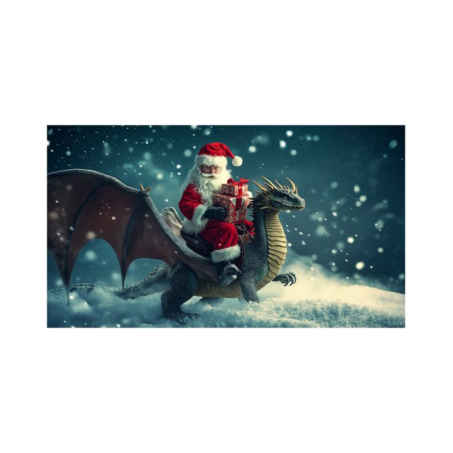 Paño De Fondo Navideño Papá Noel Montando A Caballo Fondo Clásico Iluminación Decoración Para Fiestas Al Aire Libre Pancarta Feliz Navidad Decoración Navideña