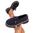 thumbnail image 5 of Willtoo Women's Suede Platform Chunky Heel Loafers Beaded Lace Up Comfortable Shoes Round Toe Anti-Slip Walking Shoes Casual Slip On Fashion Shoes, 5 of 5