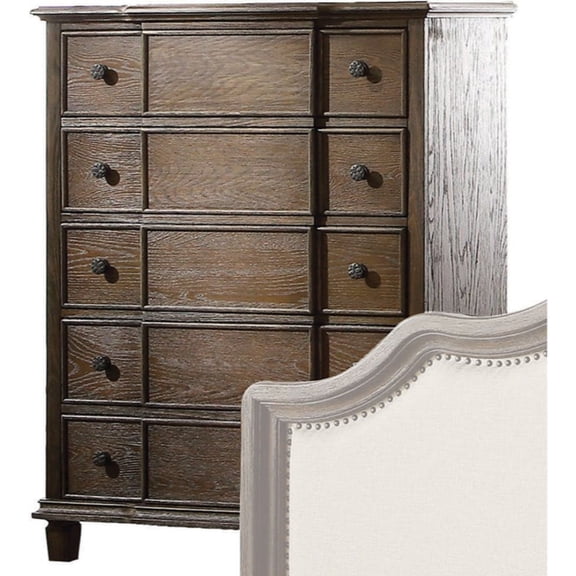 Acme Furniture Baudouin Chest, Weathered Oak