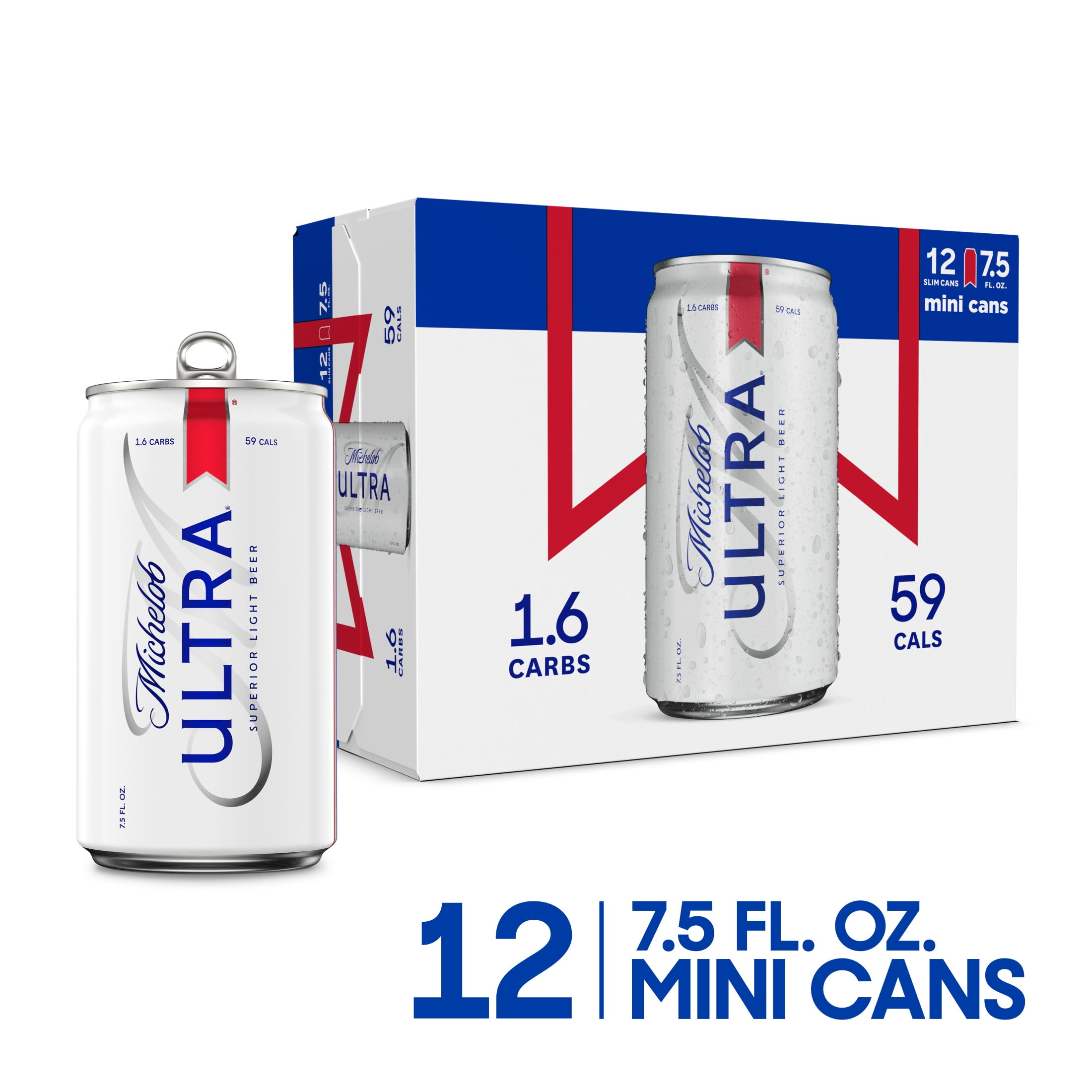 Michelob ULTRA Superior Light American Lager Beer, 12 pack 7.5 fl oz Mini Aluminum Cans 4.2% ABV