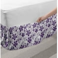 thumbnail image 2 of Floral Bed Skirt, Graphic Abstract Gardening Theme with Petals and Curves, Elastic Bedskirt Dust Ruffle Wrap Around for Bedding Decor, 4 Sizes, Purple Grey Purple, by Ambesonne, 2 of 2