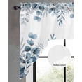 thumbnail image 2 of Blue Eucalyptus Leaves Swag Valances for Windows, Small Curtains Drapes, Watercolor Spring Summer Botanical Kitchen Window Curtains Over Sink Window Treatment Valance for Bedroom/Bathroom 56"x36", 2 of 5