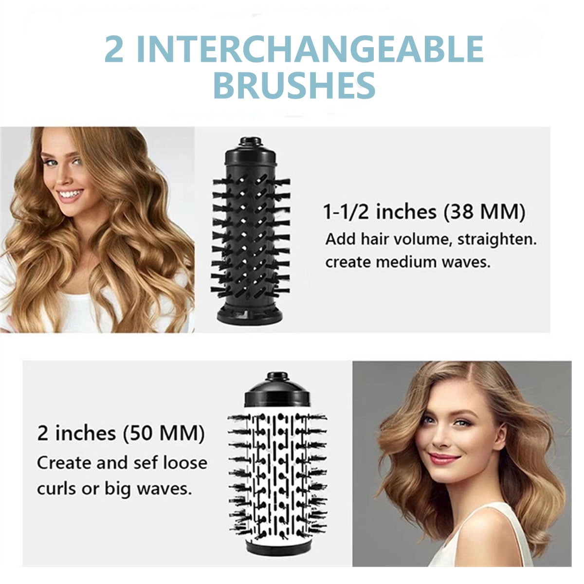 Yiliangx 3-in-1 hot air styler and rotating hair dryer, Hot Air Styler & Rotating Brush, rotating hair dryer brush spinning, Hot Air Styler ,360 Rotating Hair Dryer for Dry Hair, Curl Hair (Blue)