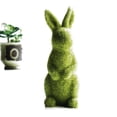 thumbnail image 1 of Estatua de conejo flocado de musgo de Pascua, estatua, Festival, jardín, patio, decoración del hogar, fiesta (verde, A), 1 of 5