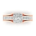 thumbnail image 2 of 2.28 ct Brilliant Princess Cut Moissanite 14k Rose Gold Solitaire with Accents Engagement Bridal Wedding Ring Band Set size 10.75, 2 of 7