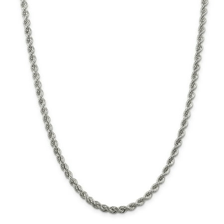 Designer I1 Necklace - 925 Sterling Silver 4.3mm Solid Link Rope Chain Necklace 24 Inch Pendant Charm Regular Gifts For Women For Her