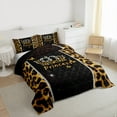 thumbnail image 3 of Feelyou Kawaii Princess Crown Queen Comforter Set, Fashion Leopard Print Bedding Sets, Glitter Diamond Reversible Bedding Comforter Set, Breathable Home Decor, 3pcs, 3 of 8