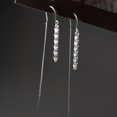 thumbnail image 4 of K-KED 925 Sterling Silver Long Chain Braided Drop Dangle Earrings, 4 of 6