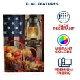 thumbnail image 5 of America Forever Patriotic Harvest House Flag, 28 x 40 inches Double Sided, Rustic Lantern and USA Flag Garden Flag, Thanksgiving Fall Seasonal Outdoor Decor, Holiday Outside Yard Decorations, 5 of 5
