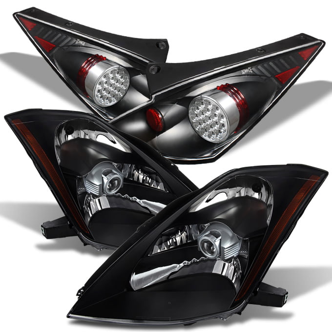 Fits 03-05 350Z Fairlady Z33 Black Bezel HID Type Projector Headlights  Headlamps