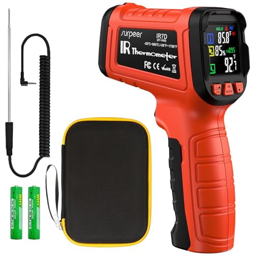 Termómetro infrarrojo SURPEER con pistola de temperatura de -50 °C a 980 °C