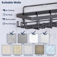 thumbnail image 4 of Topritt Shower Caddy 6 Pack, Adhesive Shower Organizer with Soap Holder, Large Capacity, No-Drill Wall Mounted Bathroom Organizer Basket for Bathroom & Kitchen Storage, Black, 4 of 11