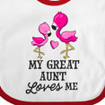 thumbnail image 4 of Inktastic My Great Aunt Loves Me with Two Flamingos Boys or Girls Baby Bib, 4 of 4
