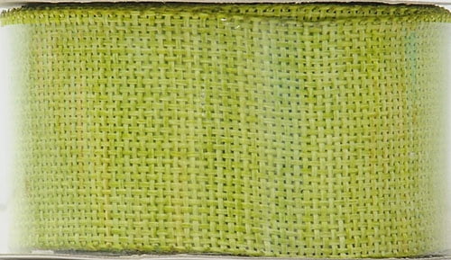 Offray Ribbon, Lemongrass Green 1 1/2 inch Woven Burlap Woven Ribbon, 9 feet