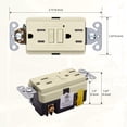 thumbnail image 4 of Faith 15A GFCI Outlets, Slim, Tamper-Resistant GFI Receptacles with Wall Plate, Lt Almond, 10-Pk, 4 of 6