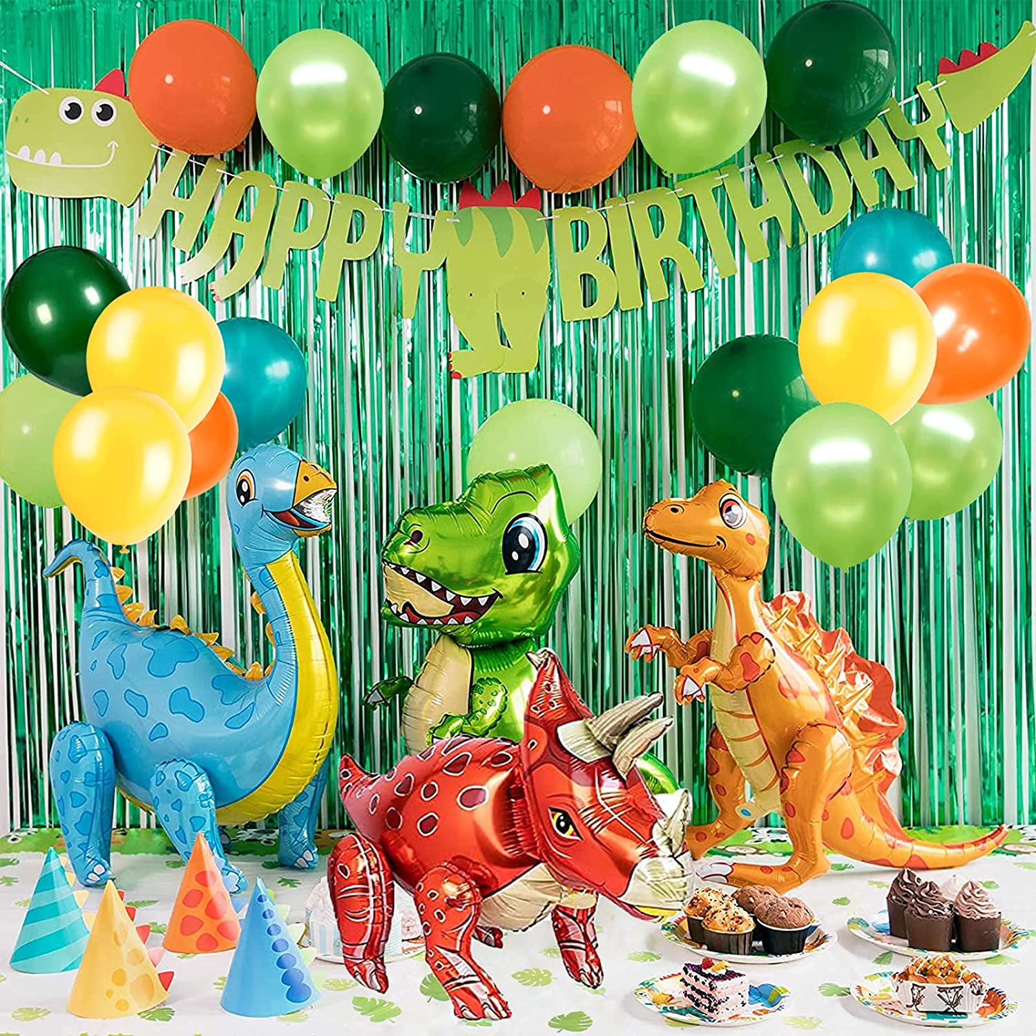 Friendly Dinosaur Party Themed Bundle Includes Plates Napkins & Cups for 8 Guests TLP Party Partysaurus Dinosaur Party Supply Pack
