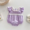 thumbnail image 3 of Body bonito de verano 2025 para niñas, mono con cuello de hoja de loto de encaje de estilo coreano para bebés recién nacidos, ropa de una pieza para niños pequeños, 3 of 6