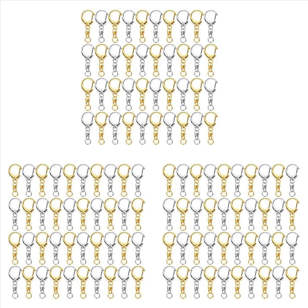Herrajes para Llaveros con Gancho en D de 300 Piezas con Anillos de Salto, Clips de Divididos de Metal con Cadena para Hacer Amuletos Artesanales DIY