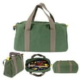 thumbnail image 3 of Small Tool Bag, Canvas Tool Storage Bag, Wide Mouth Tool Bag, Power Tool Organizer Pouch, Large Capacity Multipurpose Zipper Soft Tote Organizer Pouch, for Electrician, Gardening E0W4, 3 of 7