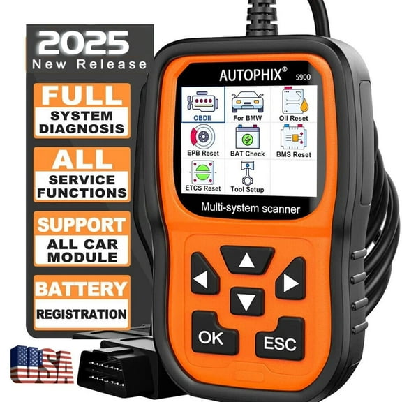 Autophix 5900 Car Scanner Fits for BMW MINI Roll-Royce All Systems Scan Tool OBD2 Scanner Car Code Reader EPB SAS Oil Reset Battery Registration Tool for BMW Automotive Diagnostic Tool