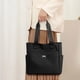 thumbnail image 5 of Large Capacity Nylon Tote Bag | Waterproof Cloth Handbag | Durable Shoulder Purse with Zip Compartment | Wide Padded Handles | A4 Folder Organizer | Travel Shopping Work | Black, 5 of 5