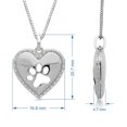 thumbnail image 2 of Jewelili Sterling Silver with Natural White Diamonds Dog Paw Heart Pendant Necklace, 18" Box Chain, 2 of 5