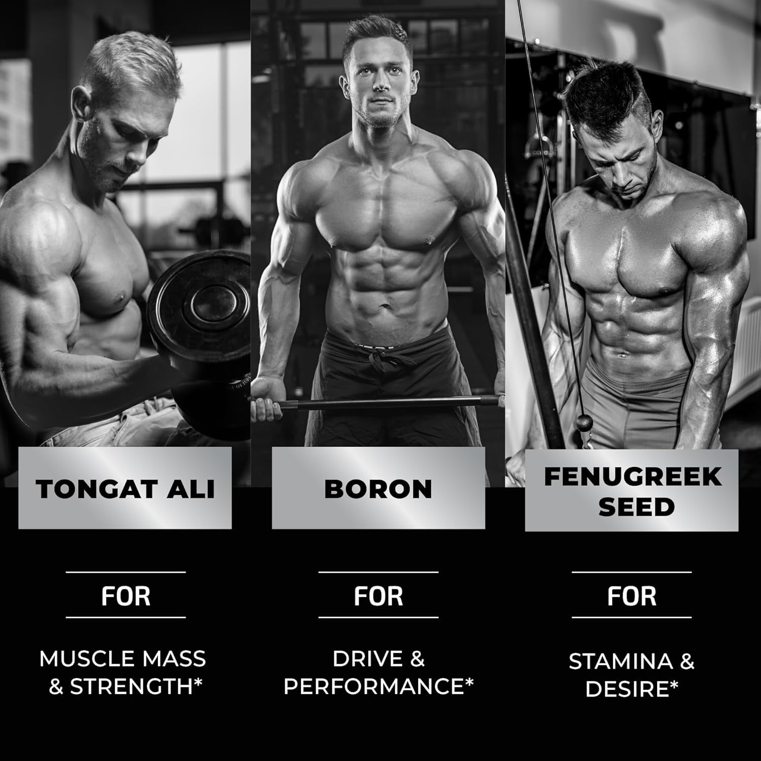 Testosterone Booster for Men with Tongkat Ali, Boron and Fenugreek, 60 Gummies