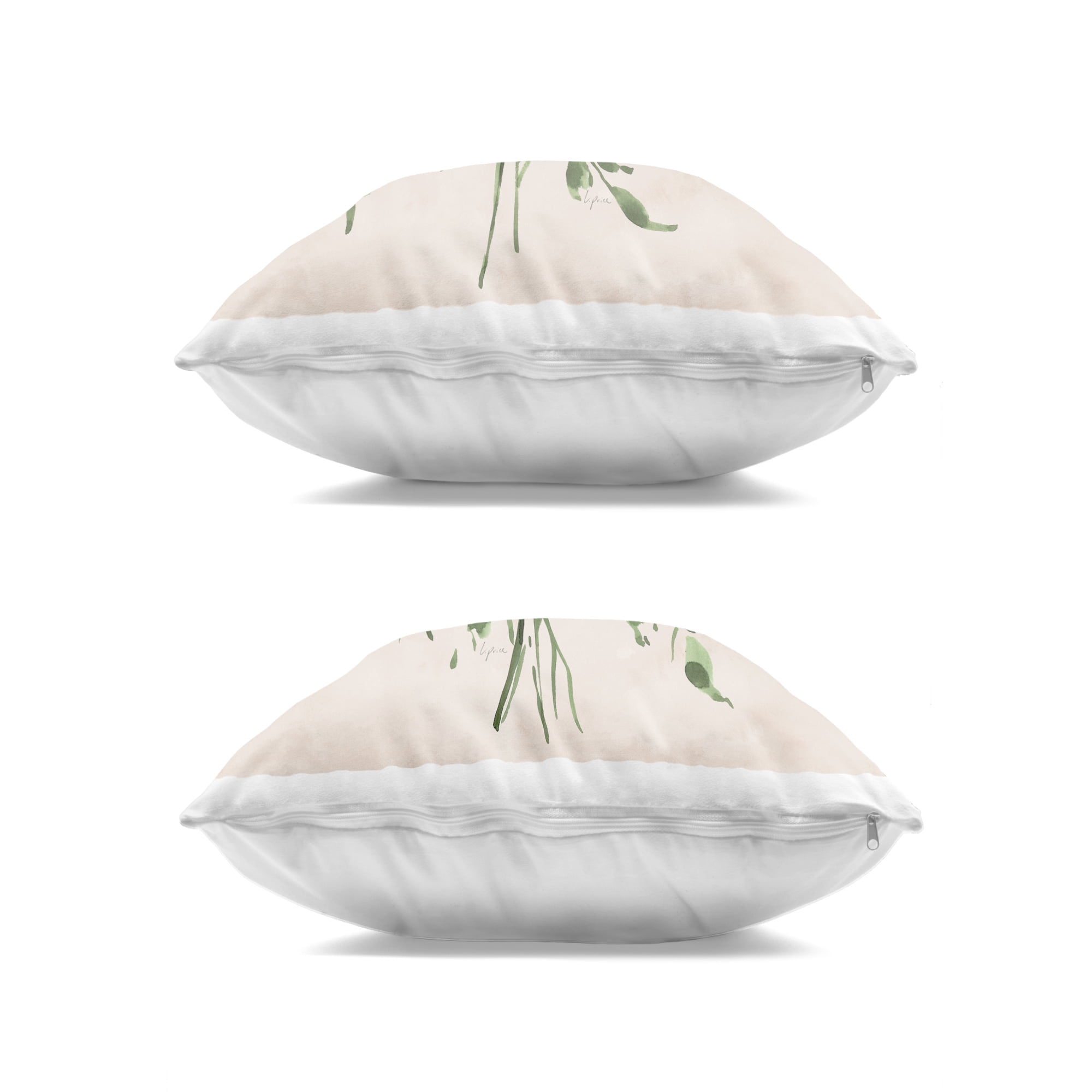 Stupell Industries White Florals on Tan 2 Piece Decorative Printed Throw Pillow Set, design by Lucille Price