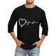 thumbnail image 1 of Camisas de Lino para Hombres Impresión Cuello Redondo Casual 3/4 Manga Blusa, Mezcla de Lino de Algodón para Primavera Verano Ocio Y Tops Diarios, 1 of 7