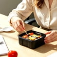 thumbnail image 4 of Portable Bento Lunch Box, Single Compartment Container with 2-in-1 Utensil, Microwave Reheatable for Office & Campus, 4 of 6