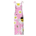 thumbnail image 4 of Titcea Womens Romper Bee Festival Printed Round Neck Sleeveless Adjustable Straps Jumpsuits Loose Casual Rompers with Pockets,Gifts for Mom/Her, 4 of 5