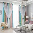 thumbnail image 6 of Yipa Room Darkening Blackout Curtain,2-Layer Gradient Color Window Drape,Hollow-Out Stars Curtain Panel,Grommet Ring Top Kids Girls Curtain, 6 of 16