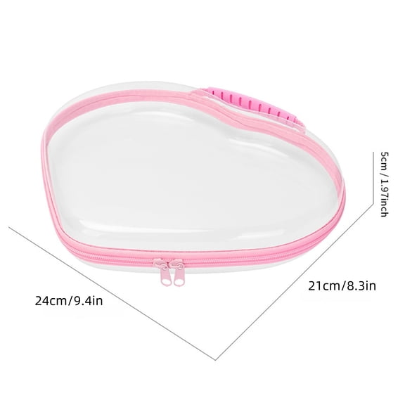 Hard Shell Heart Storage Bag,Zipper Makeup Case for Women Multifunctional Travel Toiletry Organizer for Cosmetics and Home Storage Pink