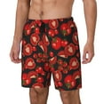 thumbnail image 2 of Uemuo Tomato Pattern Mens Swim Trunks Quick Dry Board Shorts with Mesh Lining, Stretch Beach Shorts Quick Dry No-Chafing Board Shorts-Large, 2 of 9