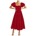 thumbnail image 1 of WILLBEST Robes Boho pour Femmes Robe Décontractée Tendance Épaules Dénudées Manches à Volants Idéale pour l'Été pour Activités Extérieures et Fêtes, 1 of 5