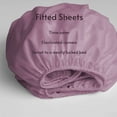 thumbnail image 3 of Lavish Touch Cotton TriBlend 1250 TC Fitted Sheet 16" Deep Pocket Twin XL Mauve, 3 of 4