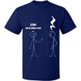 thumbnail image 2 of OXI T-Shirt - Stop You're Under a Rest, Basic Casual T-Shirt for Men's and Women Fleece T-Shirt Short Sleeve - Navy Blue Medium, 2 of 3