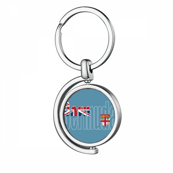 Bermuda Country Flag Name Rotating Keychain Metal Keyring Holder