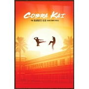 Cobra Kai - Framed TV Poster (Sunset Showdown - Crane - Regular) (Size: 25" x 37") (Antique Copper / Gold Aluminum Frame)