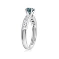 thumbnail image 4 of 1 3/8Ct Blue Round Cut Diamond Matching Bridal Engagement Ring Set White Gold, 4 of 4