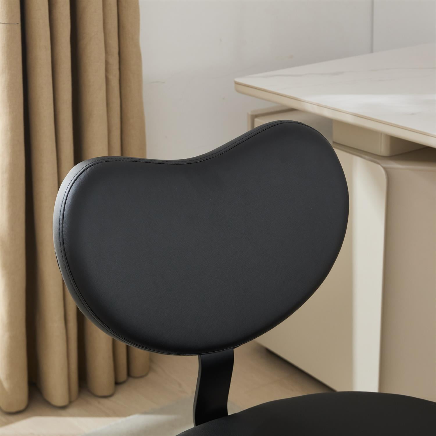 Demi Bonn 36" Desk Chair with Lumbar Support and Adjustable Stool, Meditation Chair for Home, Office, Black